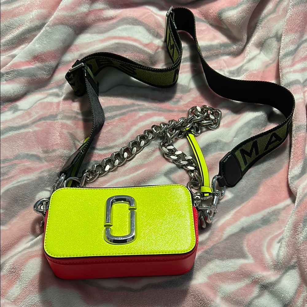 Marc Jacobs Limited Edition Neon Yellow and Pink Camera Bag